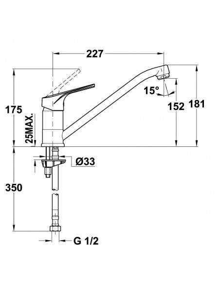 Grifo Caño Bajo - Teka MTP913, Cromo