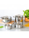Batería Cocina  - Bra Signature, 4 Piezas con tapa