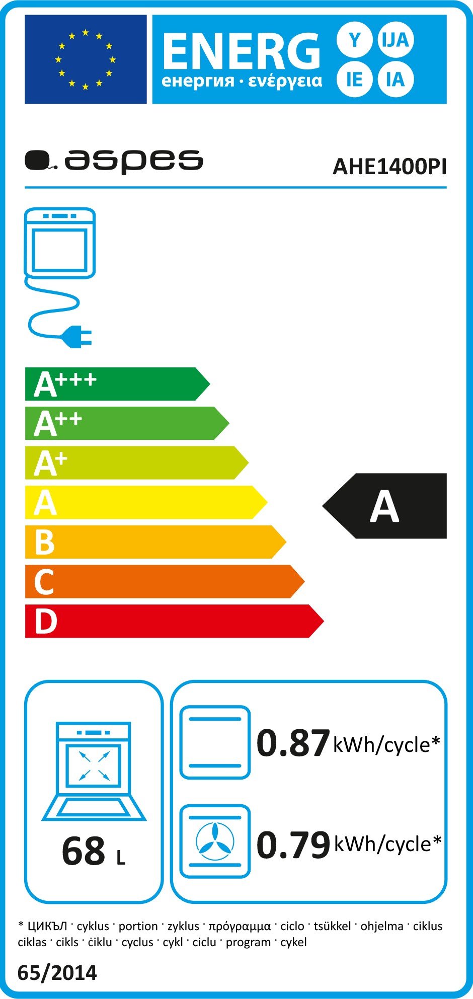 Etiqueta de Eficiencia Energética - AHE1400PI