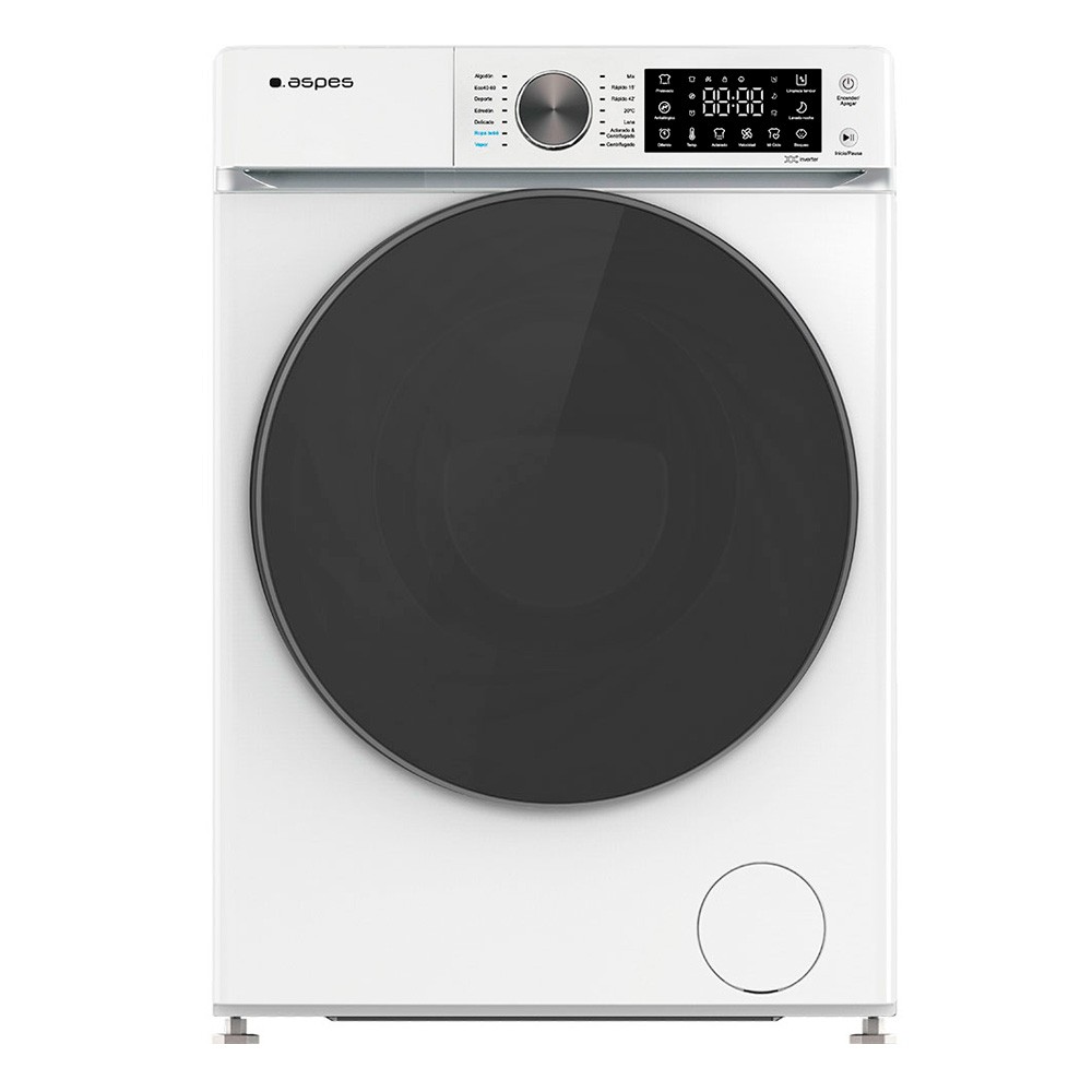 Lavadora Libre Instalación - Aspes AL12400CIDVB, 12 kg, 1400 rpm, Vapor, Blanco