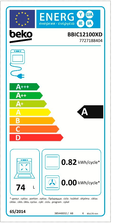 Etiqueta de Eficiencia Energética - BBIC12100XD