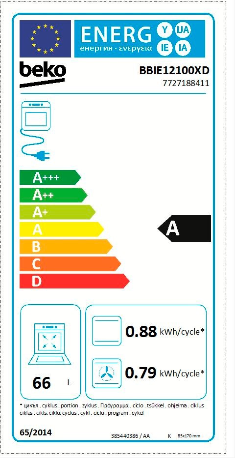 Etiqueta de Eficiencia Energética - BBIE12100XD