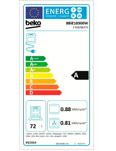 Horno Multifunción - Beko BBIE18300W,...
