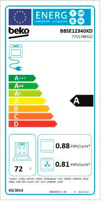 Etiqueta de Eficiencia Energética - BBSE12340XD