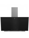 Campana Decorativa - Beko BHCA96641BBHS, 90cm, 58 dB, 441 m³/h, Cristal Negro