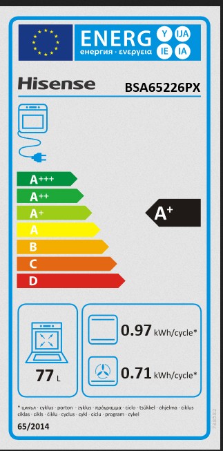 Etiqueta de Eficiencia Energética - BSA65226PX