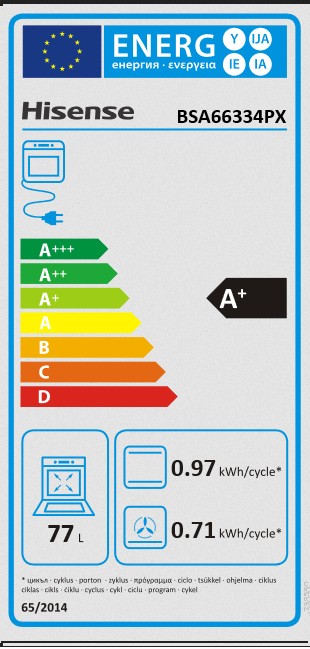 Etiqueta de Eficiencia Energética - BSA66334PX