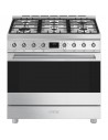 Cocina Gas y Eléctrica - SMEG C9GMX2, 90cm, Inox, 6 zonas