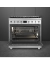 Cocina Gas y Eléctrica - SMEG C9GMX2, 90cm, Inox, 6 zonas