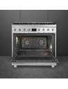 Cocina Gas y Eléctrica - SMEG C9GMX2, 90cm, Inox, 6 zonas