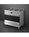 Cocina Gas y Eléctrica - SMEG C9GMX2, 90cm, Inox, 6 zonas