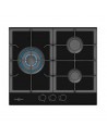 Placa Gas - Vitrokitchen CG630NB, Tres Fuegos, 60 cm, Butano, Inyectores Gas Natural, Cristal templado negro