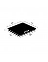 Placa Gas - Vitrokitchen CG630NB, Tres Fuegos, 60 cm, Butano, Inyectores Gas Natural, Cristal templado negro