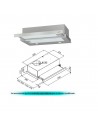 Campana Telescópica - Hisense CH6TL4BX, 60cm, 71 dB, 450 m³/h, Eficiencia C, Inox