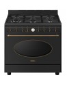 Cocina  Gas y Eléctrica - Smeg CO96GMA9, Seis Fuegos, Antracita, 90 cm, Gas Natural