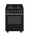 Cocina Gas - SMEG CX61GMBL, 60 cm, 4 zonas, Negro