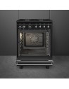 Cocina Gas - SMEG CX61GMBL, 60 cm, 4 zonas, Negro