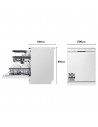 Lavavajillas Libre Instalación - LG DF355FW, 14 servicios, 41 dB, 60 cm, 3ªBandeja, Blanco
