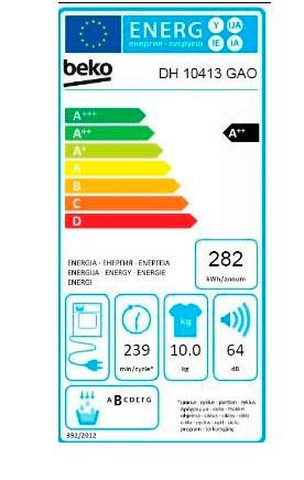 Etiqueta de Eficiencia Energética - DH 10413 GAOV2