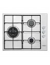 Placa Gas - Vitrokitchen EN630LIN, Tres Fuegos, 60 cm, Natural, Inyectores Gas Butano, Inox