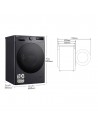 Lavadora Secadora Libre Instalación -LG F4DR6010AGM, 10/6Kg, 1400 RPM, Vapor, Inox Grafito