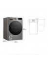 Lavadora Secadora Libre Instalación - LG F4DR7011AGS, 11/6Kg, 1400 RPM, Vapor, Inox Grafito