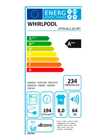 Secadora Condensación -  Whirlpool...