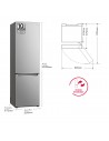 Combi Libre Instalación -  LG GBP52PZNCN1, Acero Inoxidable, 2,03 metros,  No-Frost