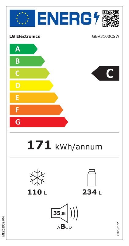 Etiqueta de Eficiencia Energética - GBV3100CSW
