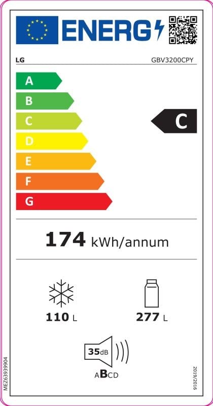Etiqueta de Eficiencia Energética - GBV3200CPY