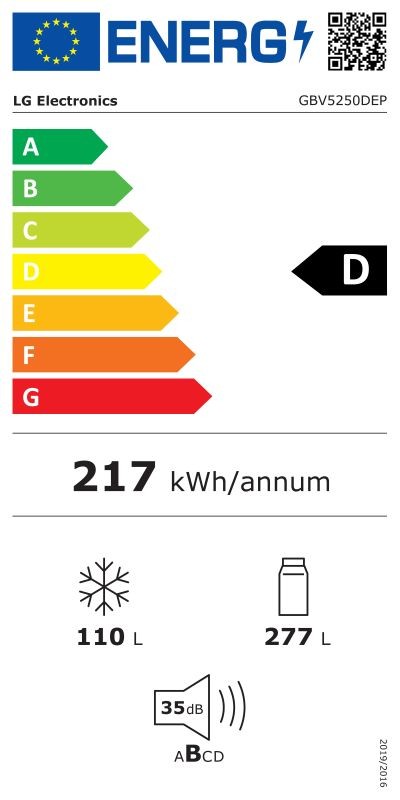 Etiqueta de Eficiencia Energética - GBV5250DEP