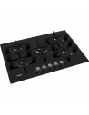 Placa Gas - Whirpool GOWL 728NB, 5 fuegos, Cristal Negro