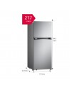 Frigorífico Dos Puertas -  LG GTBV22PYGKD, Acero Inoxidable, 1,44 metros,  No-Frost