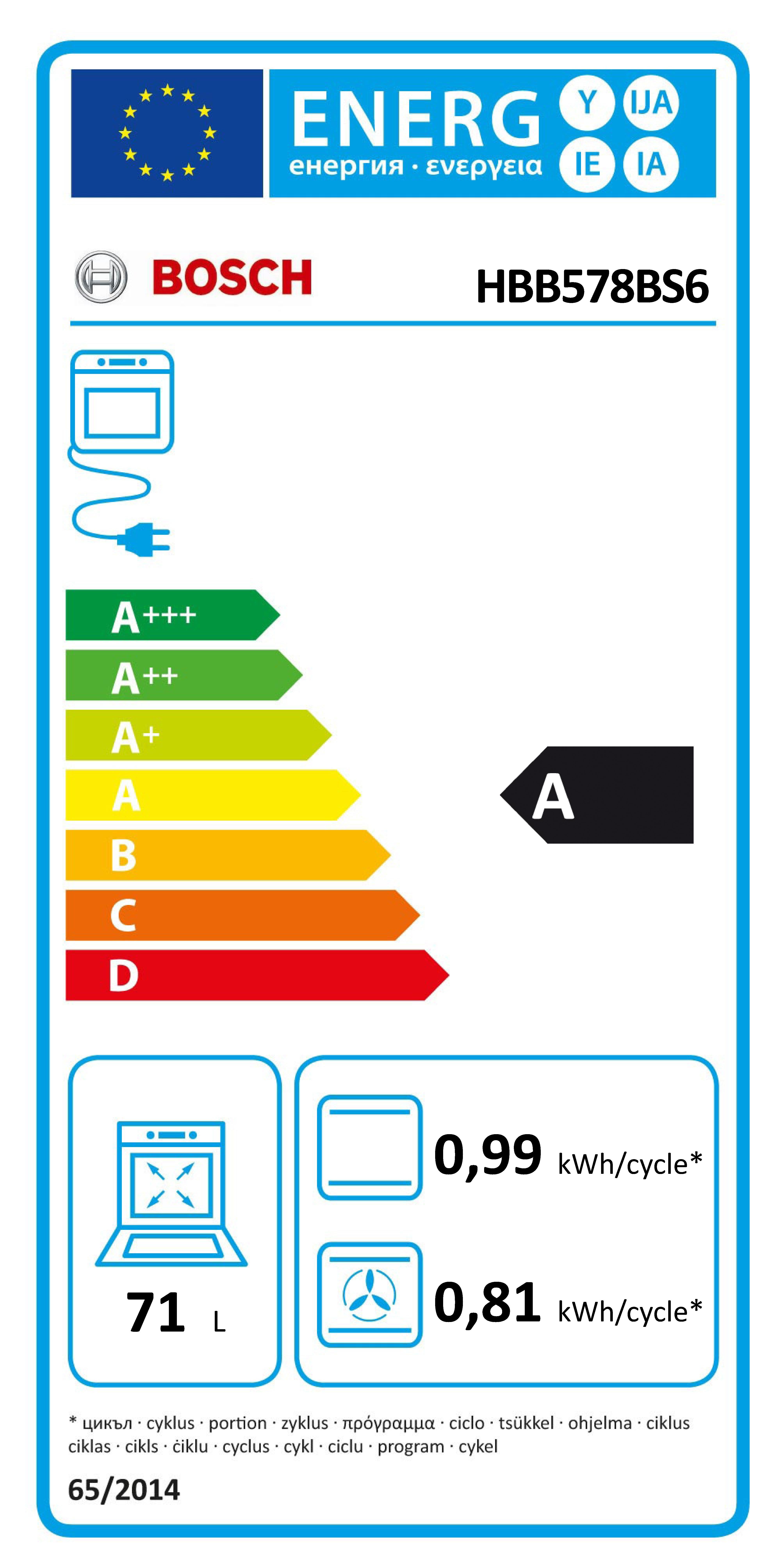 Etiqueta de Eficiencia Energética - HBB578BS6