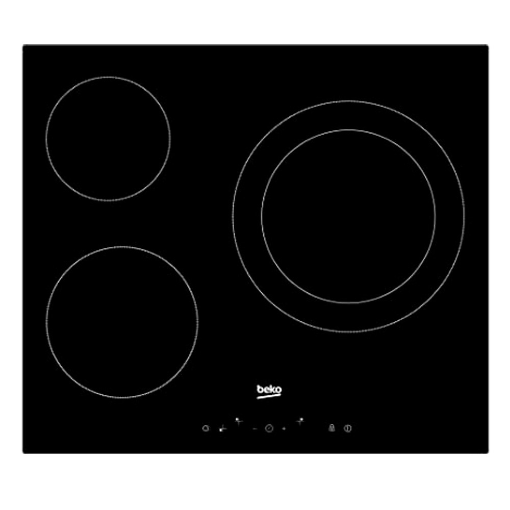 Beko – Placa vitrocerámica Beko 3 zonas de cocción – HIC63402T.