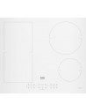 Placa Inducción - Beko HII64200FMTW, 4 Zonas, 60 cm, Blanco, Sin Marco