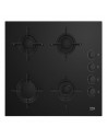 Placa Gas - Beko  HING 64120 SB, Cuatro Fuegos, Butano, Cristal Negro
