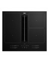 Placa Inducción con Extracción - Beko HIXI 64700, Eficiencia A, 4 Zonas, 60 cm, Negro, Flexizone
