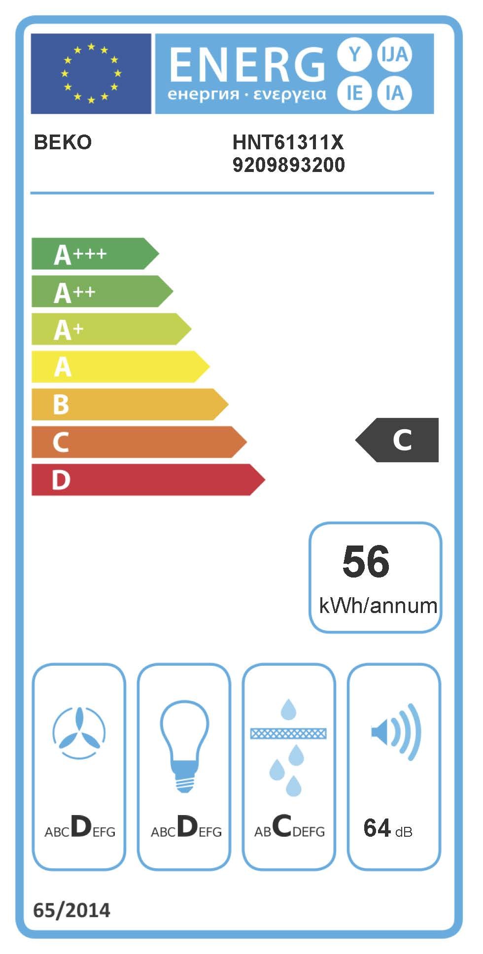 Etiqueta de Eficiencia Energética - HNT61311X