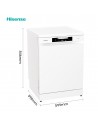 Lavavajillas Libre Instalación - Hisense HS642C60W, 14 servicios, 48 dB, 60 cm, Blanco