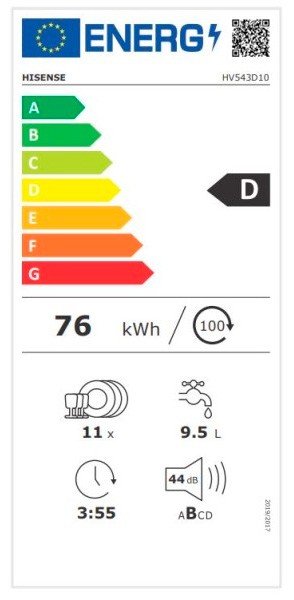 Etiqueta de Eficiencia Energética - HV543D10