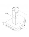 Campana Decorativa - Smeg KBT900NE, 90cm, 62 dB, Inox