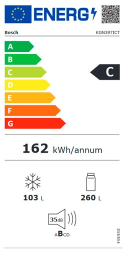 Etiqueta de Eficiencia Energética - KGN397WCT