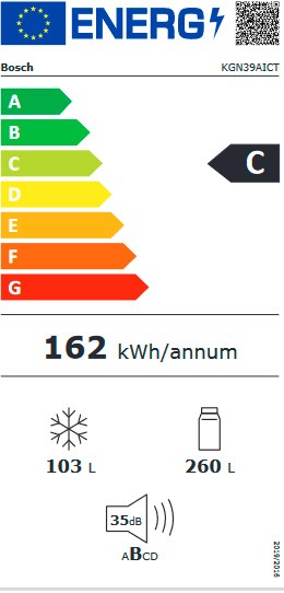 Etiqueta de Eficiencia Energética - KGN39AICT