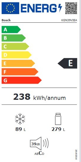 Etiqueta de Eficiencia Energética - KGN39VIEA