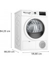 Secadora Condensación - Bosch WTN85201ES, 7 Kg, Blanco