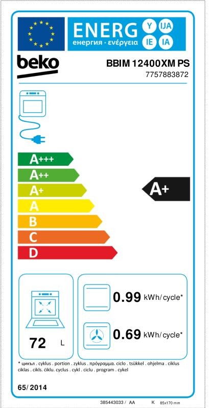 Etiqueta de Eficiencia Energética - BBIM12400XMPS