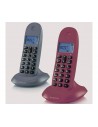 Pack Teléfonos Fijos Inalámbricos - MOTOROLA C1002LB+, Gris y Granate