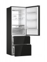 Combi 3 Puertas - HAIER HTW7720DNGB, Cristal Negro, Altura 200 cmm, Anchura 70 cm