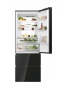 Combi 3 Puertas - HAIER HTW7720DNGB, Cristal Negro, Altura 200 cmm, Anchura 70 cm